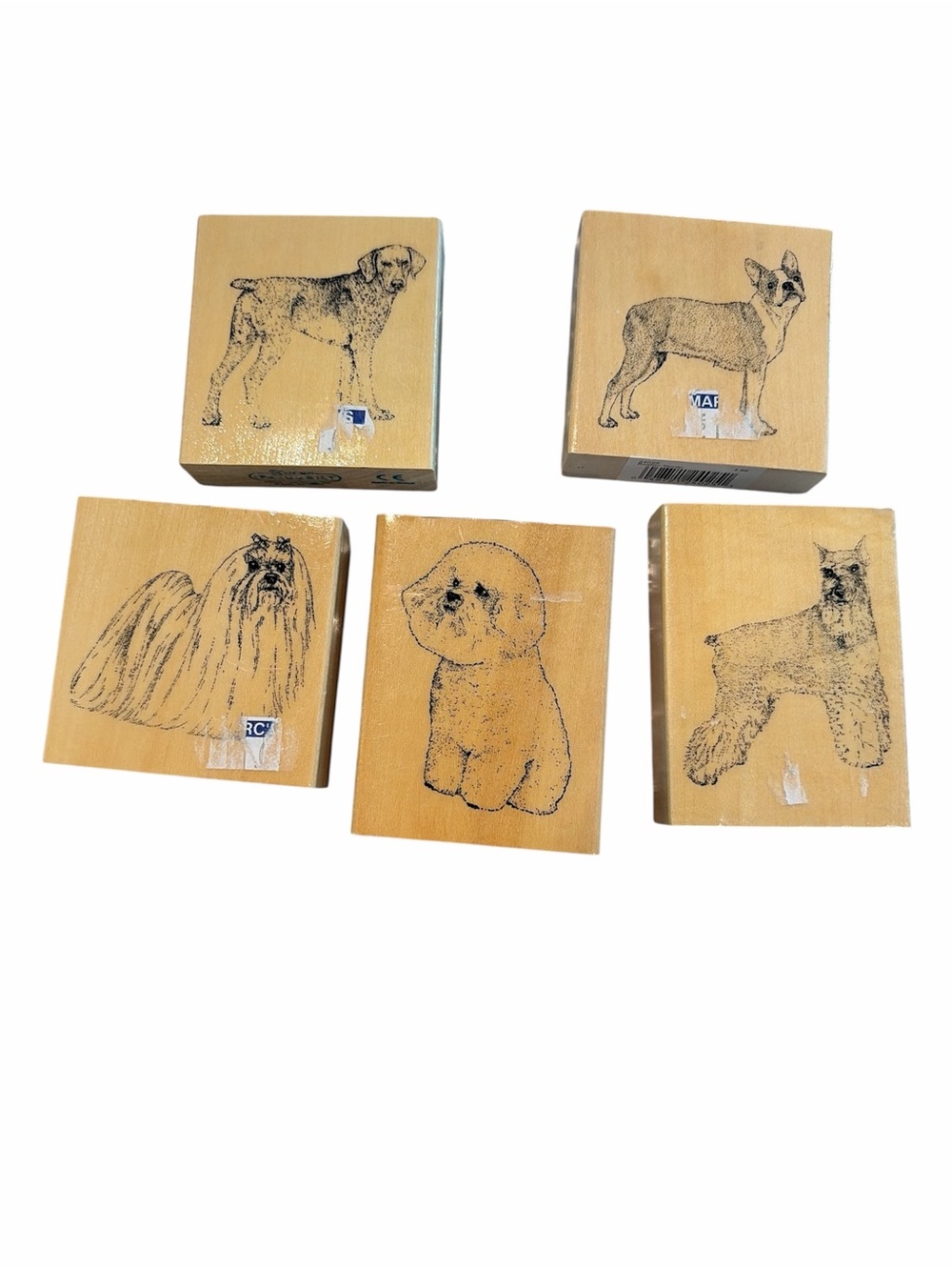 Wooden Dog Breed Stamp Set - Natural Wood